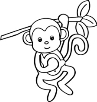 Розмальовки мавпа, Раскраски скачать и распечатать бесплатно.